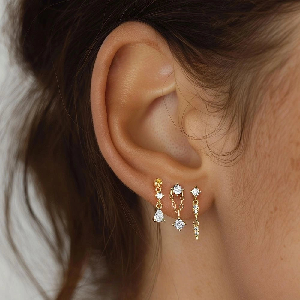 Twinkle Stacks 18K Gold Drop Earrings