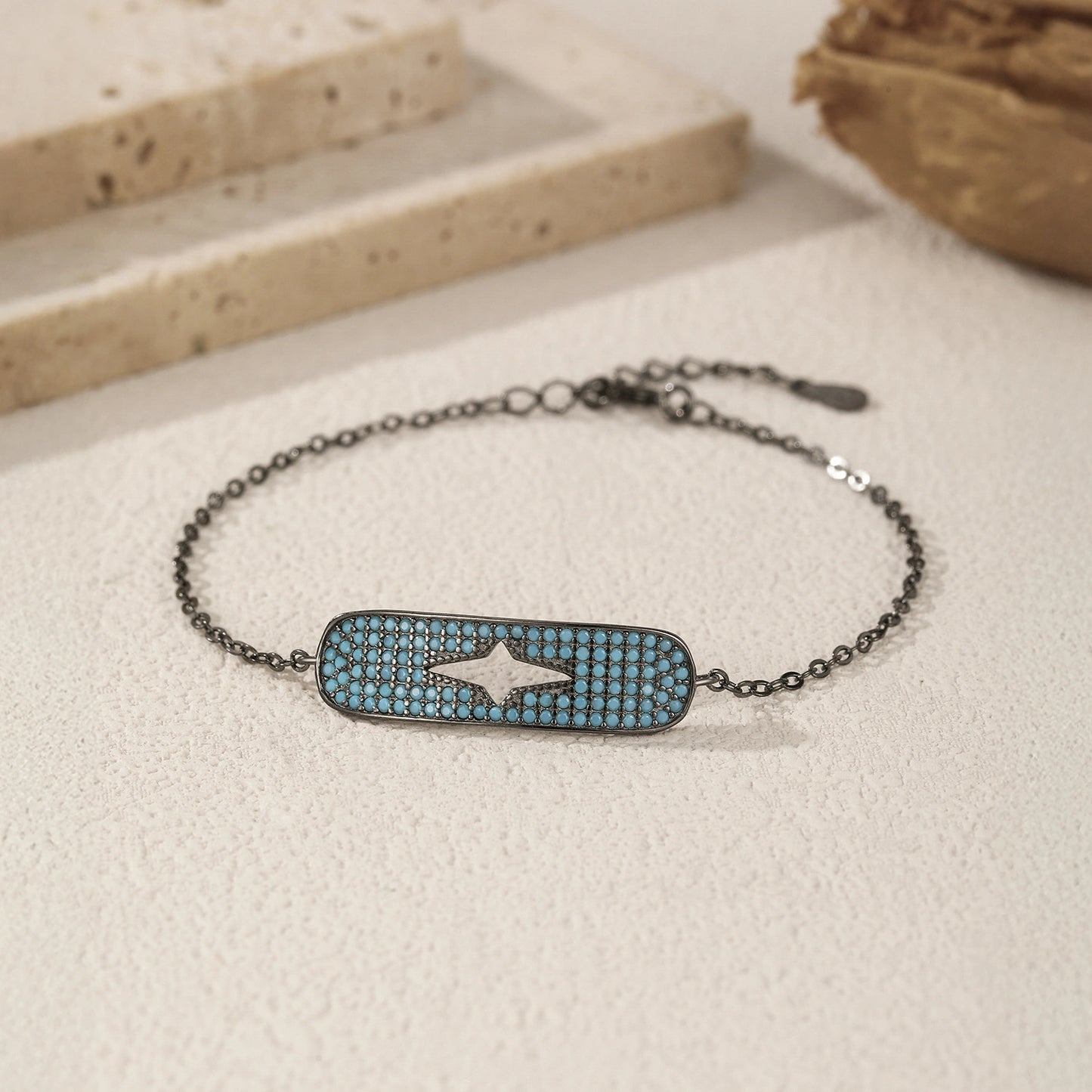 Turquoise Bar Bracelet with Cut-Out Star