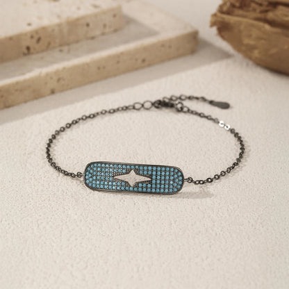 Turquoise Bar Bracelet with Cut-Out Star