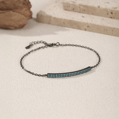 Black-Tone Turquoise Bar Bracelet