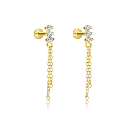 Starlit Veil Chains Ear Stack Earrings