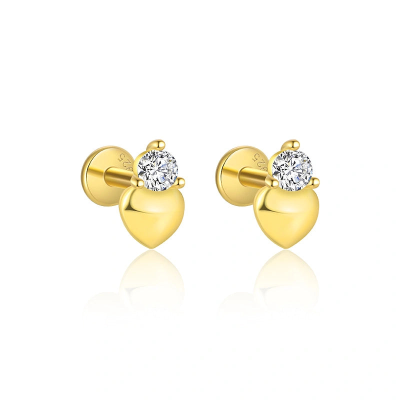 Golden Serenade Ear Stack 18K Gold Stud Earrings