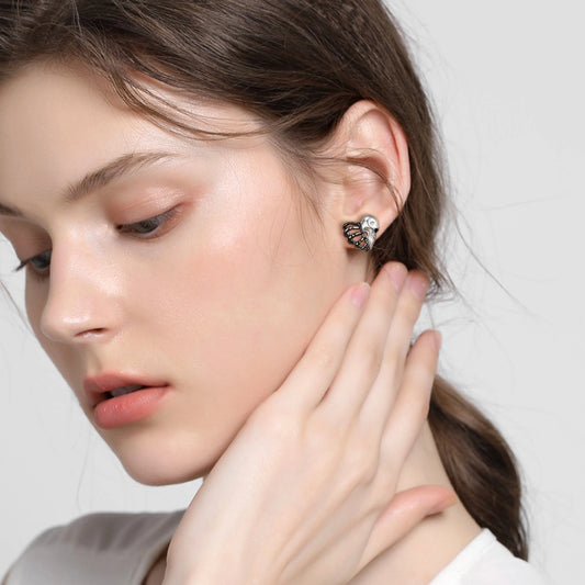 Unified Soul: Skull & Heart Stud Earrings