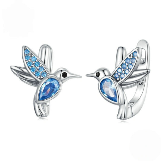 Hummingbird Huggie Hoop Earrings