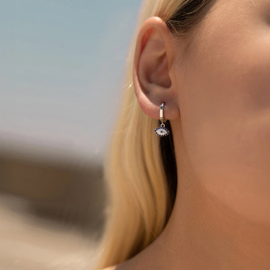 Mystic Guardian Collection —Petite Vision Sterling Silver Hoop Earrings