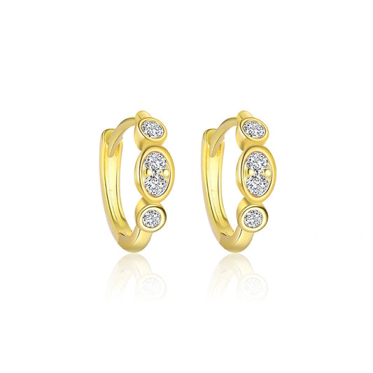 Everyday Hourglass Ear Stack 18K Gold Hoop Earrings