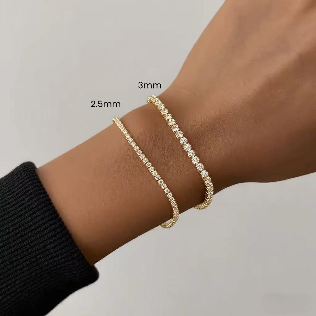 2.5MM 18K Gold Tennis Bracelet