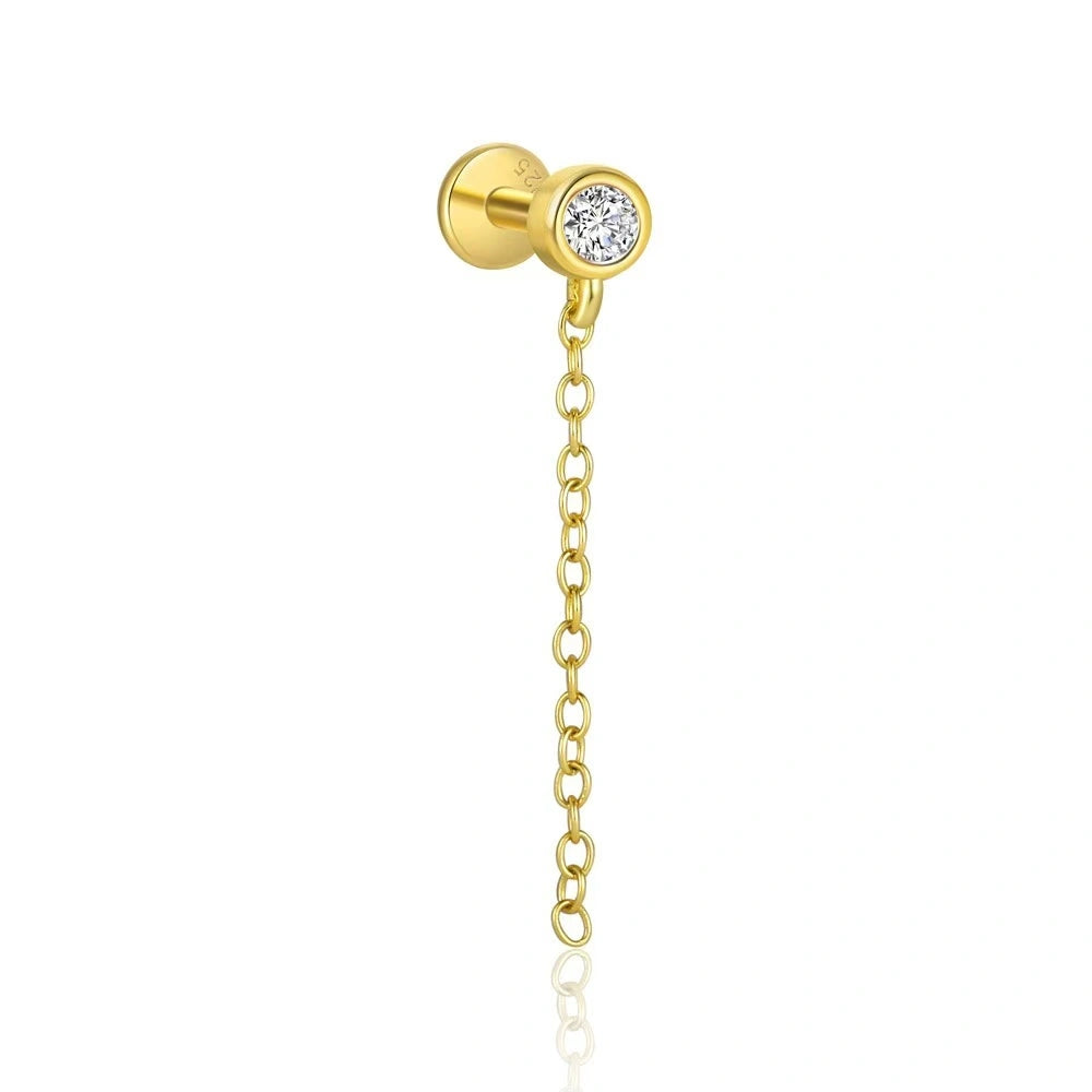 Starlit Veil Chains Ear Stack 18K Gold Earrings