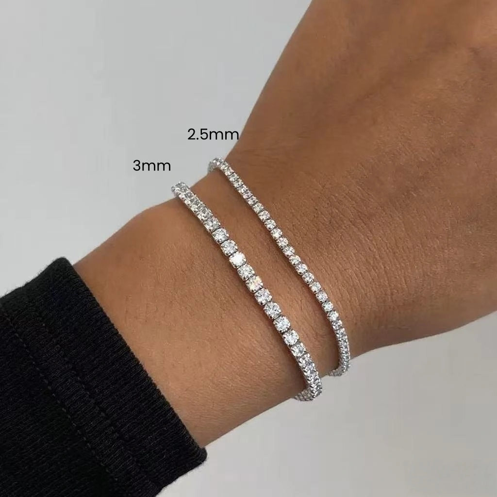 2.5MM 18K Gold Tennis Bracelet