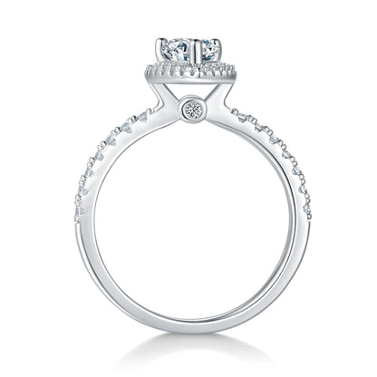 Radiant Hope –1CT Pear Moissanite Halo Ring